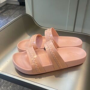 NIB ANCIENT GREEK SANDALS PALE PINK JELLY SLIDE. 39/8.5